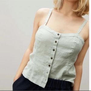 Everlane Linen sage green top - size 4